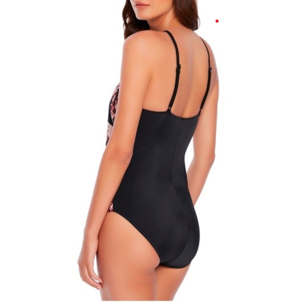 Magicsuit Women Black Tribal Geometric Palm Print Slimming One Piece Swimsuit 14 - Picture 3 of 11